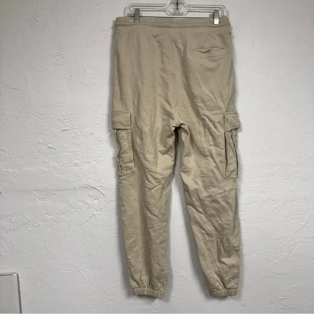 Jack & Jones Cream Cargo Jogger Sweatpants Mens M Classic Casual Cozy Athletic